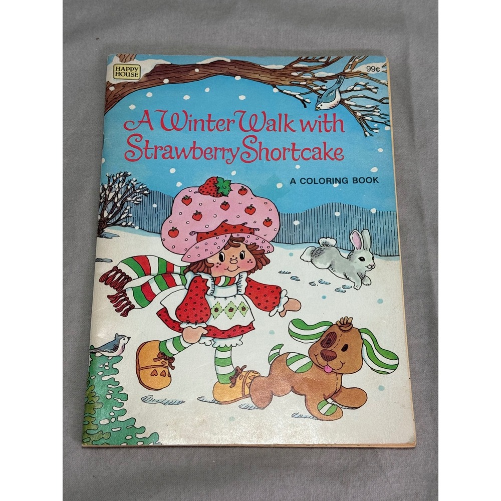 80s Vintage Strawberry Shortcake Coloring Book A Winter Walk Kidcore Nostalgia